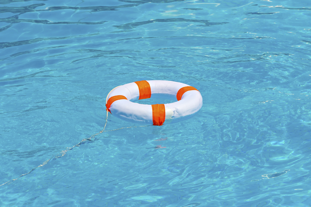 Life buoy in swimming pool