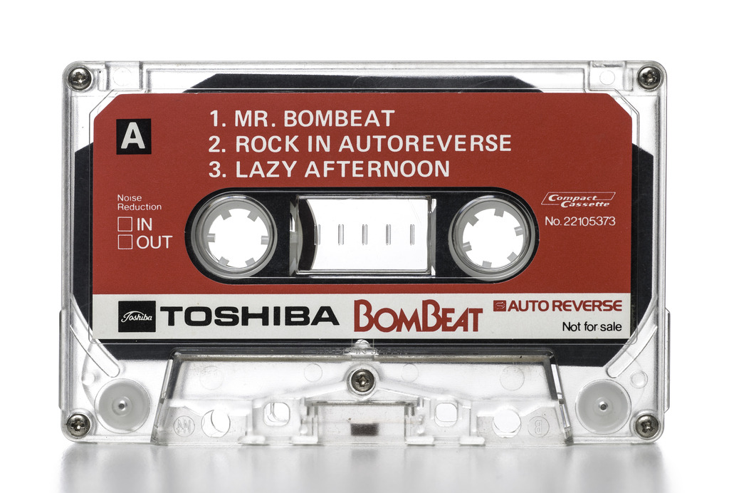"Miami, USA - July 21, 2012: Toshiba Bombeat demo compact cassette. Toshiba brand is owned by Toshiba Corporation."