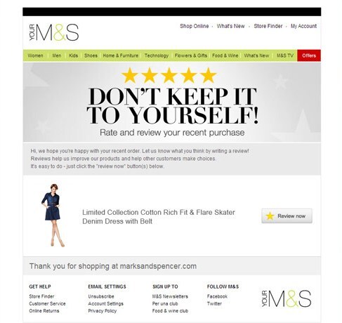 Marks and Spencer review page
