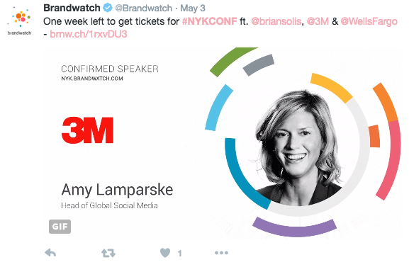 announcing speakers on twitter to promote the event